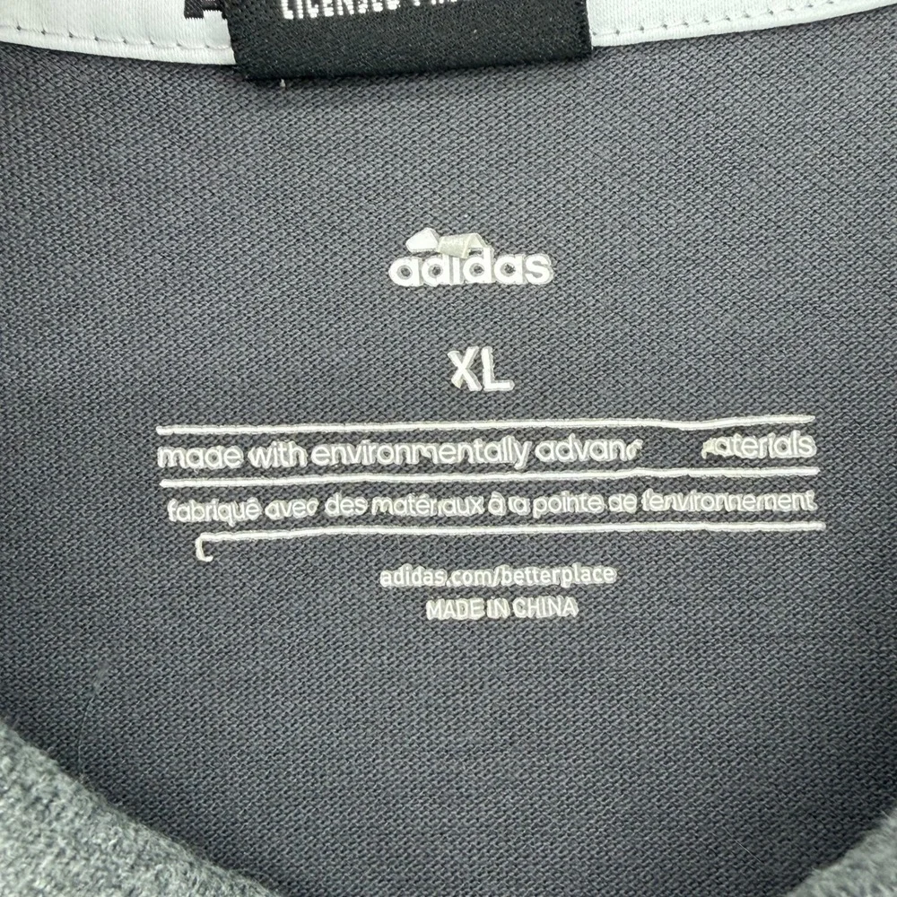 Adidas New Zealand All Blacks Rugby Polo Shirt Mens XL Gray Silver Fern Logo